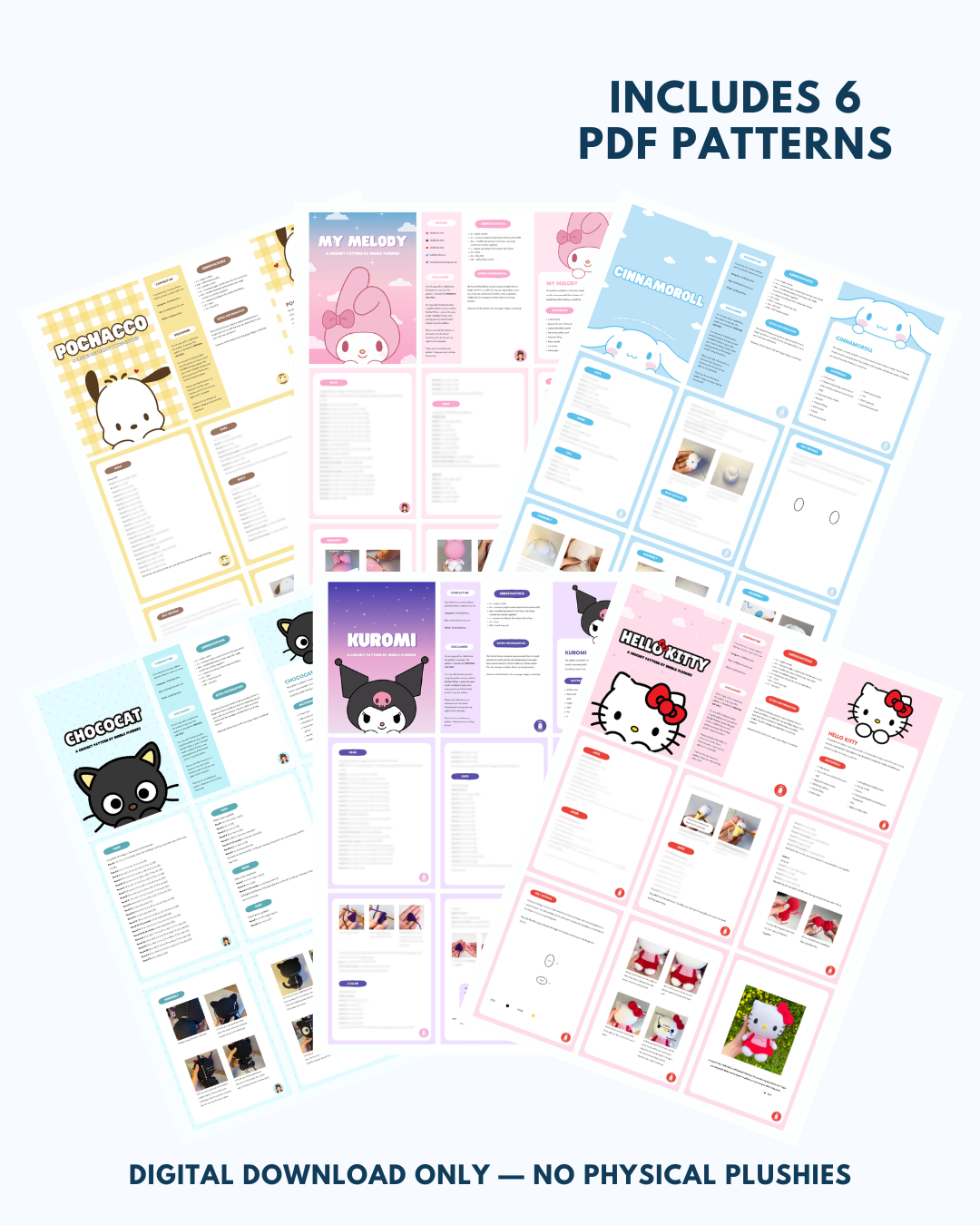 KAWAII FRIENDS PATTERN BUNDLE – 6 PDF Crochet Patterns