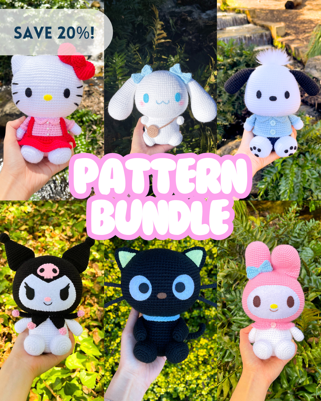 KAWAII FRIENDS PATTERN BUNDLE – 6 PDF Crochet Patterns