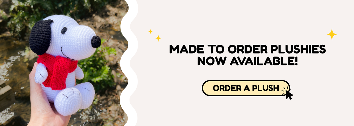 Order a plush — request a handmade crochet plushie from Bubble Plushies.